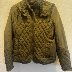 Lands' End Olive Quilted Jacket